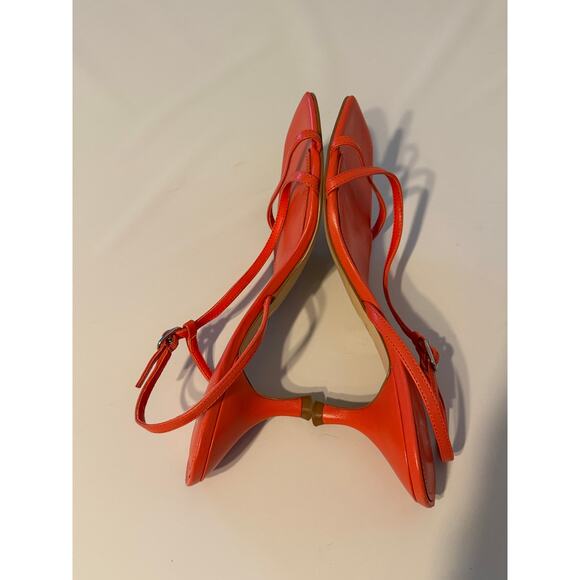 Marc Fisher Schutz Heloise Sandal Kitten Heels Womens Sz 9.5 Orange Y2K Resort - Picture 10 of 12